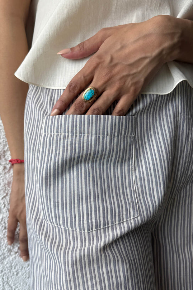 Crop Pajamas slate stripe