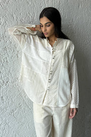 Nomi Patchwork Shirt ecru