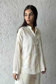 Nomi Patchwork Shirt ecru
