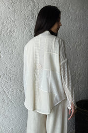 Nomi Patchwork Shirt ecru
