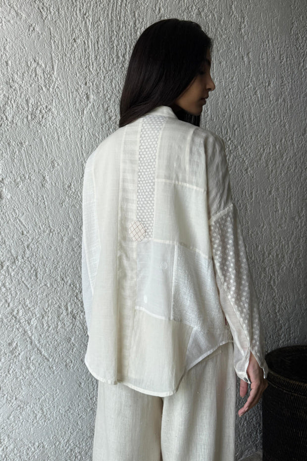 Nomi Patchwork Shirt ecru
