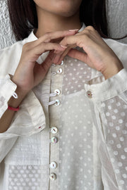 Nomi Patchwork Shirt ecru