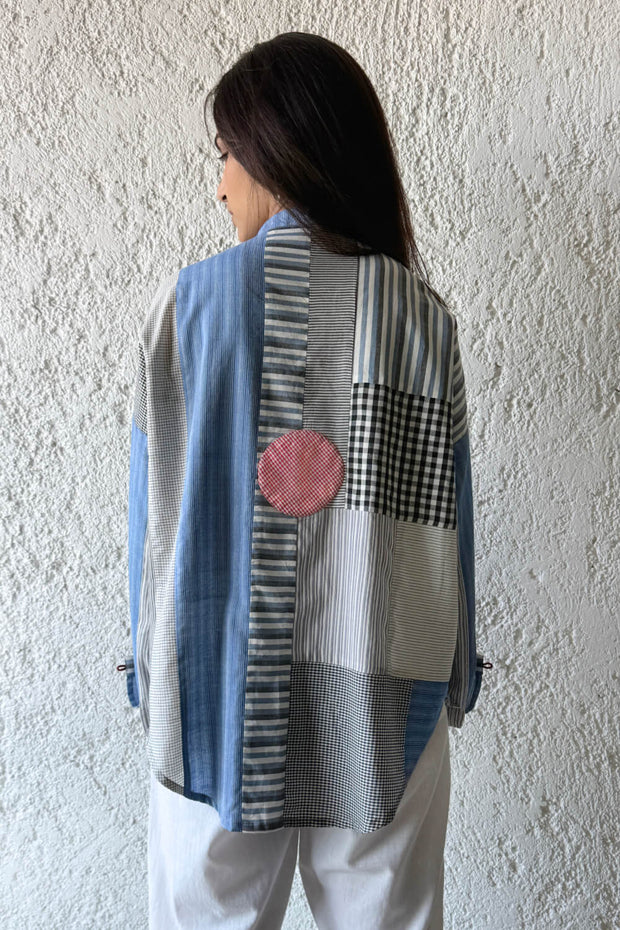 Nomi Patchwork Shirt blue