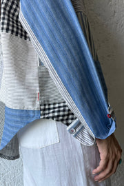 Nomi Patchwork Shirt blue