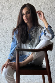Nomi Patchwork Shirt blue