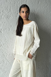 Pleated Crop Blouse