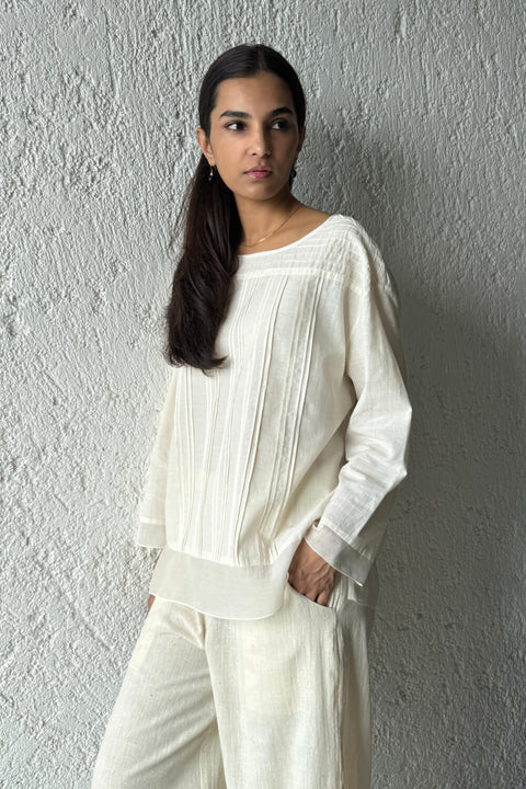 Pleated Crop Blouse
