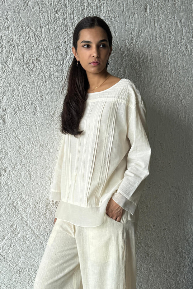 Pleated Crop Blouse