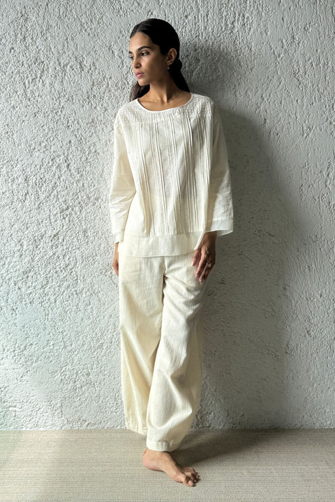 Pleated Crop Blouse