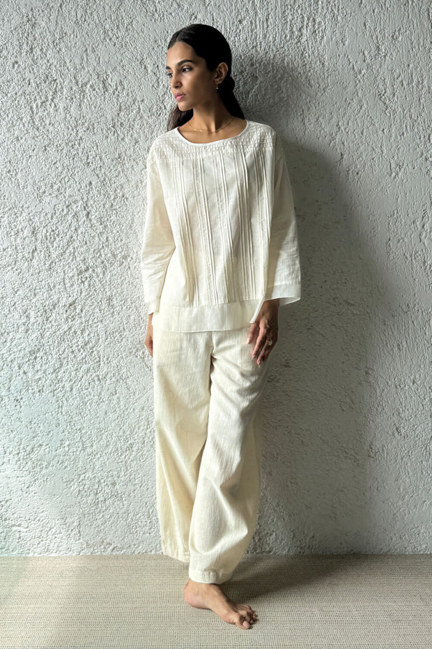 Pleated Crop Blouse