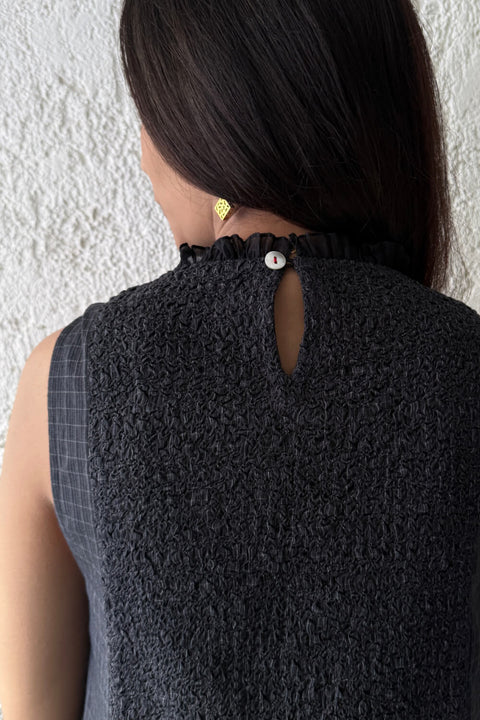 Scrunchy Smock Dress charcoal
