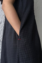 Scrunchy Smock Dress charcoal