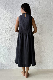 Scrunchy Smock Dress charcoal