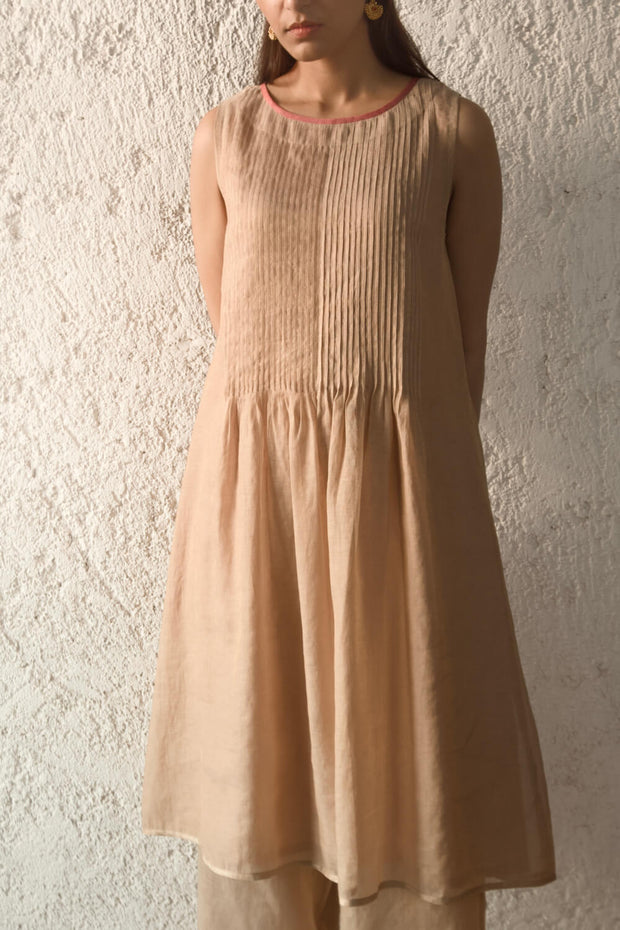 Smock Shift Dress gold sand