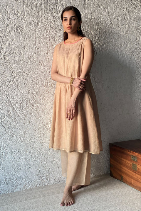 Smock Shift Dress gold sand