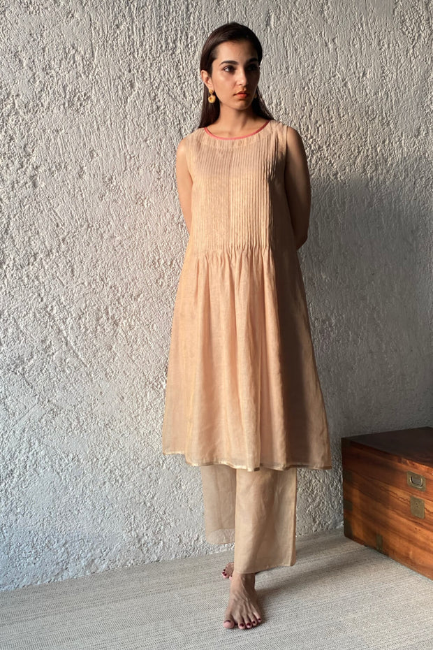 Smock Shift Dress gold sand