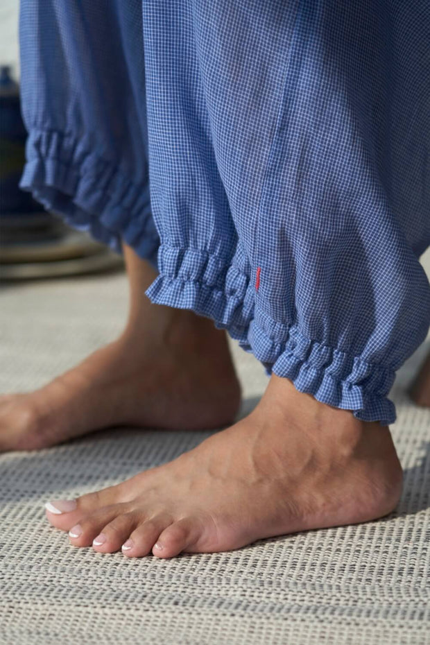 Gathered Ruffle Pajama ~ french blue
